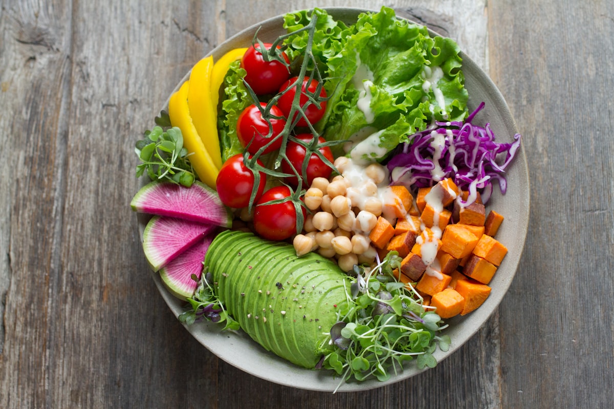 Nutritionist preparing healthy meal components